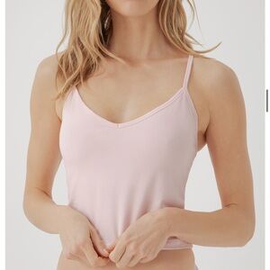 NWT Pact Organic Cotton Everyday Shelf Bra Cropped Camisole Pink Top Medium